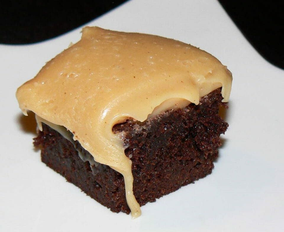 BROWNIES WITH PEANUT BUTTER FUDGE FROSTING