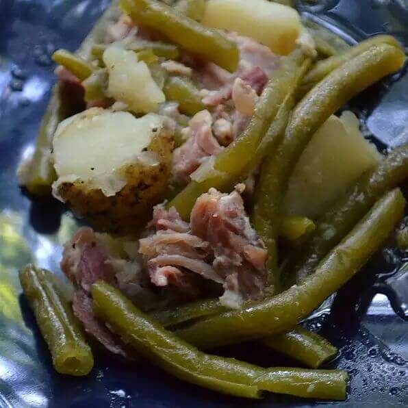 Crockpot Ham, Green Beans, and Potatoes