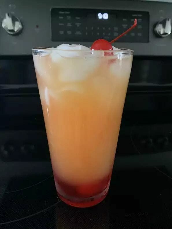 GROWN UP PINEAPPLE UPSIDE DOWN CAKE IN A GLASS