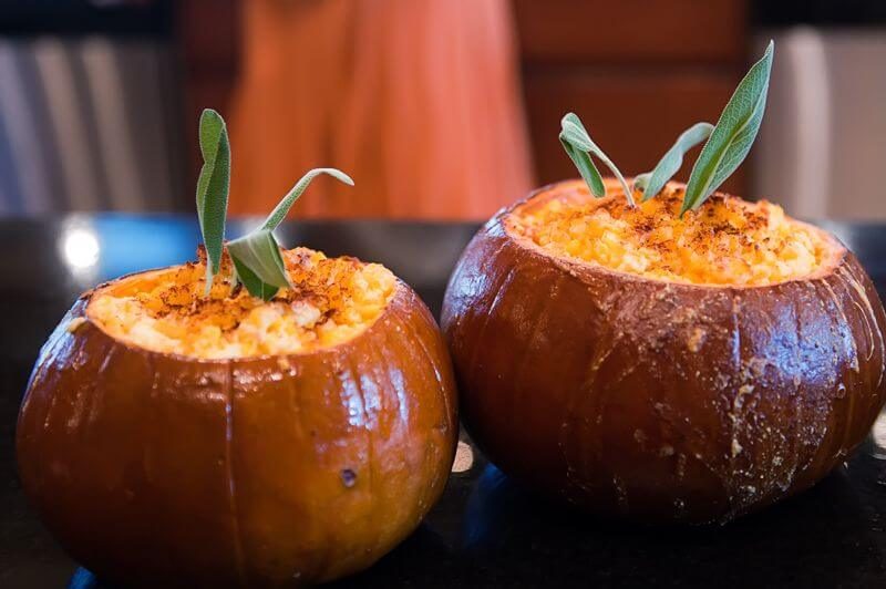 Corn Pudding Stuffed Pumpkin