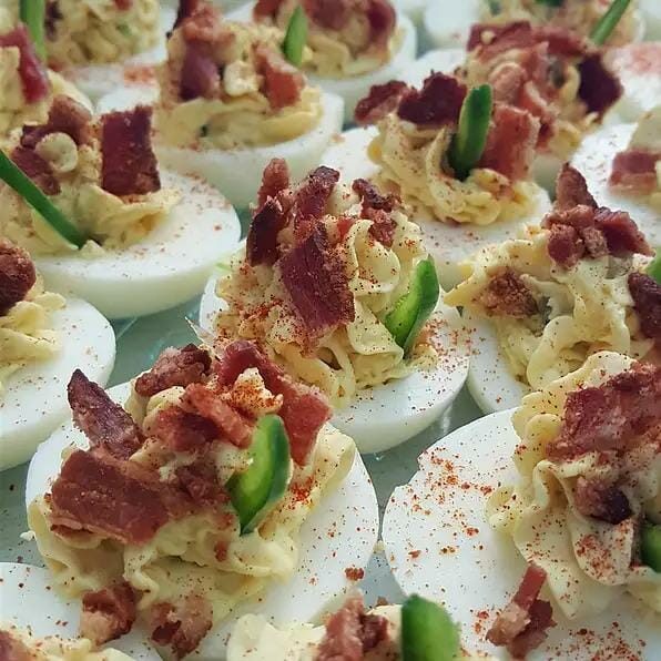 Bacon Cheddar Deviled Eggs