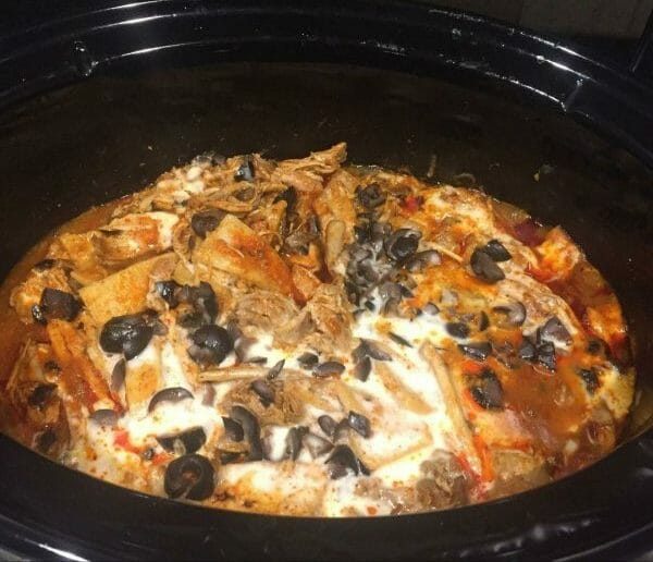 Slow Cooker Chicken Enchilada Casserole