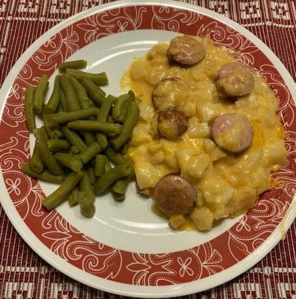 Slow Cooker Cheesy Kielbasa Hashbrown Casserole Dinner