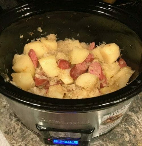 Polish Sausage, Sauerkraut and Potatoes (Crockpot)