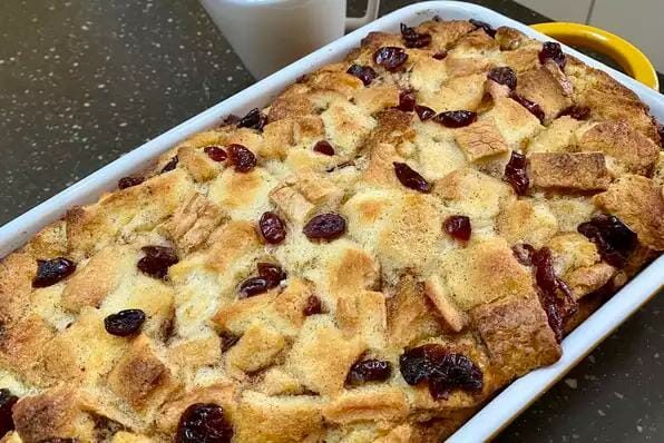 Grandma’s Old Fashioned Bread Pudding with Vanilla Sauce