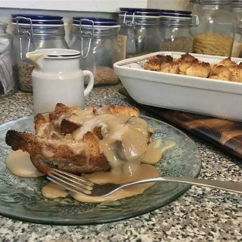 Grandma’s Old-Fashioned Bread Pudding with Vanilla Sauce