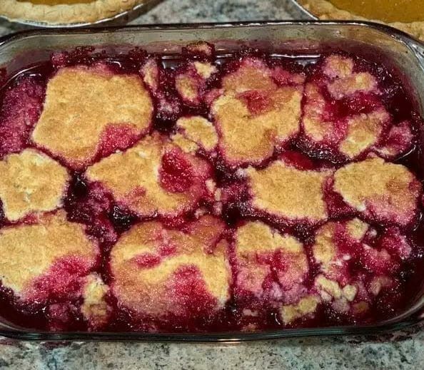 FROZEN BERRIES, CAKE MIX AND SPRITE