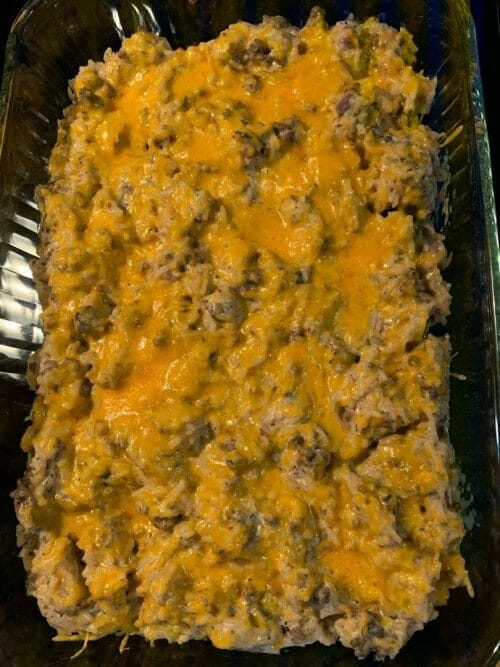 Cheesy Ground Beef Rice Casserole