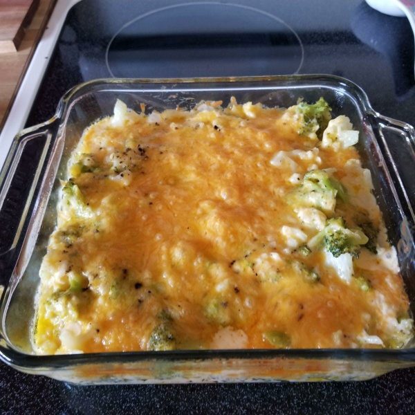 Loaded Cauliflower Broccoli Casserole