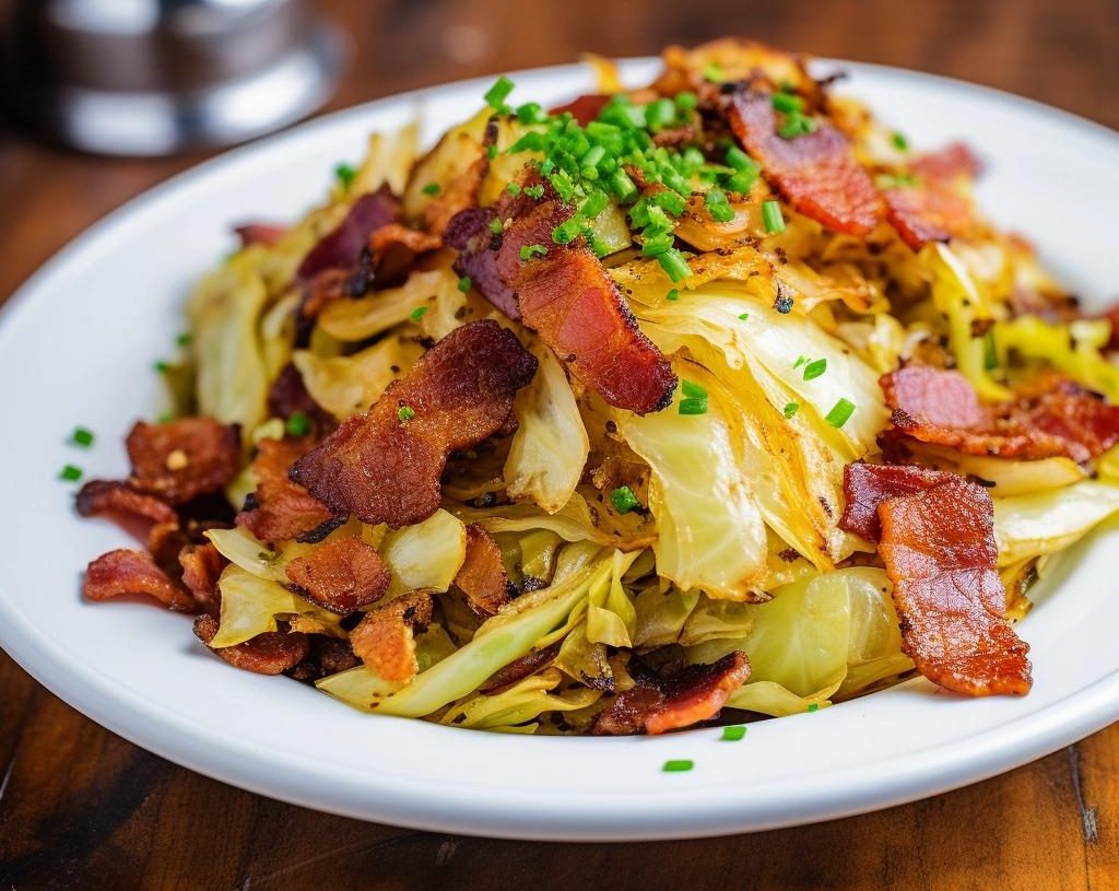 FRIED CABBAGE WITH BACON ONION AND GARLIC