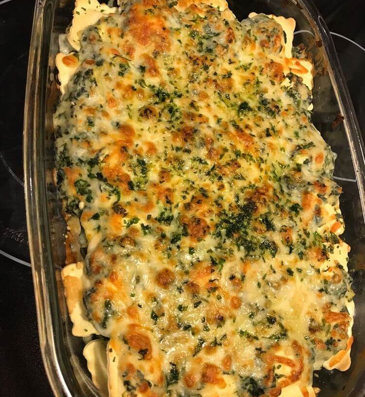 Spinach Artichoke Ravioli Bake