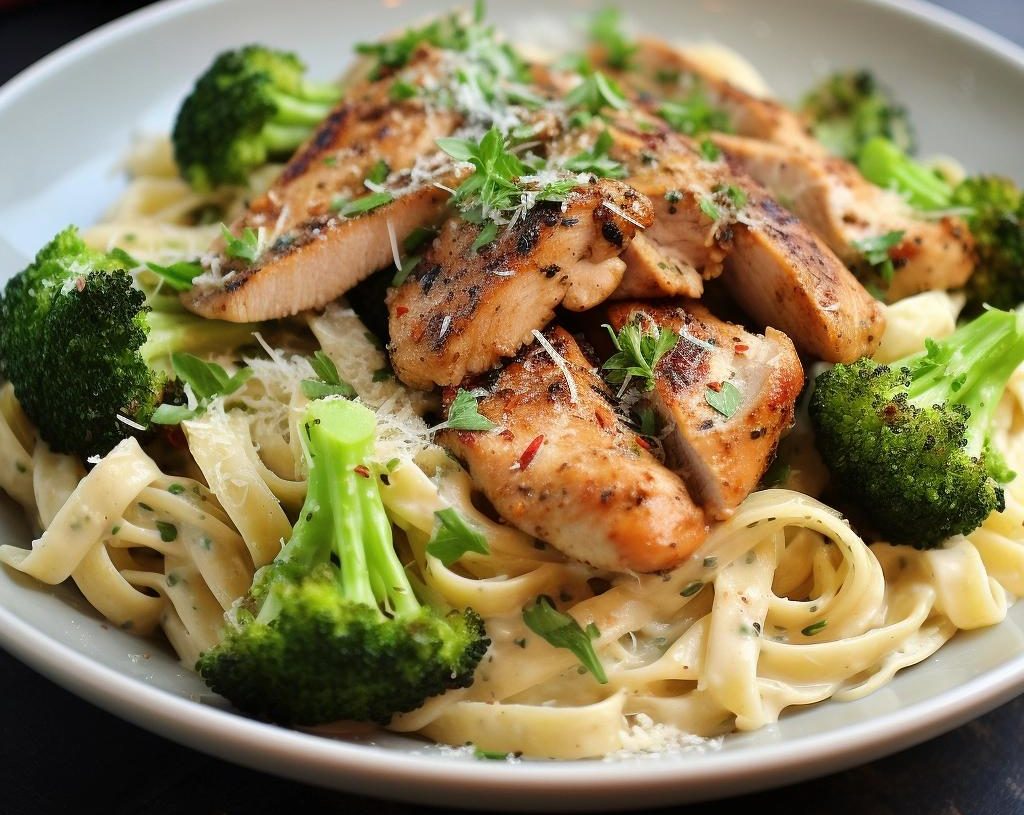 CAJUN CHICKEN AND BROCCOLI ALFREDO