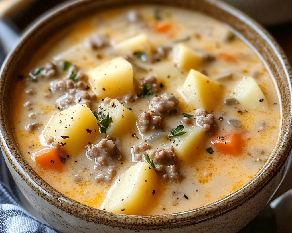 Creamy Potato & Hamburger Soup