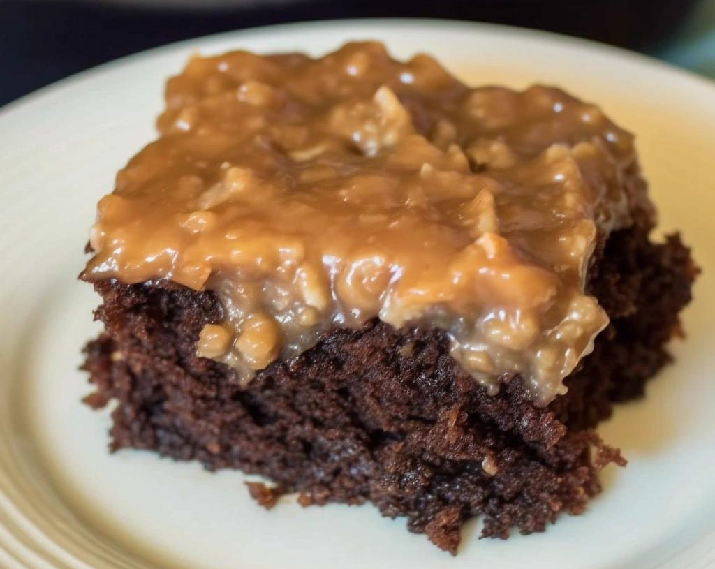 German Chocolate Poke Cake