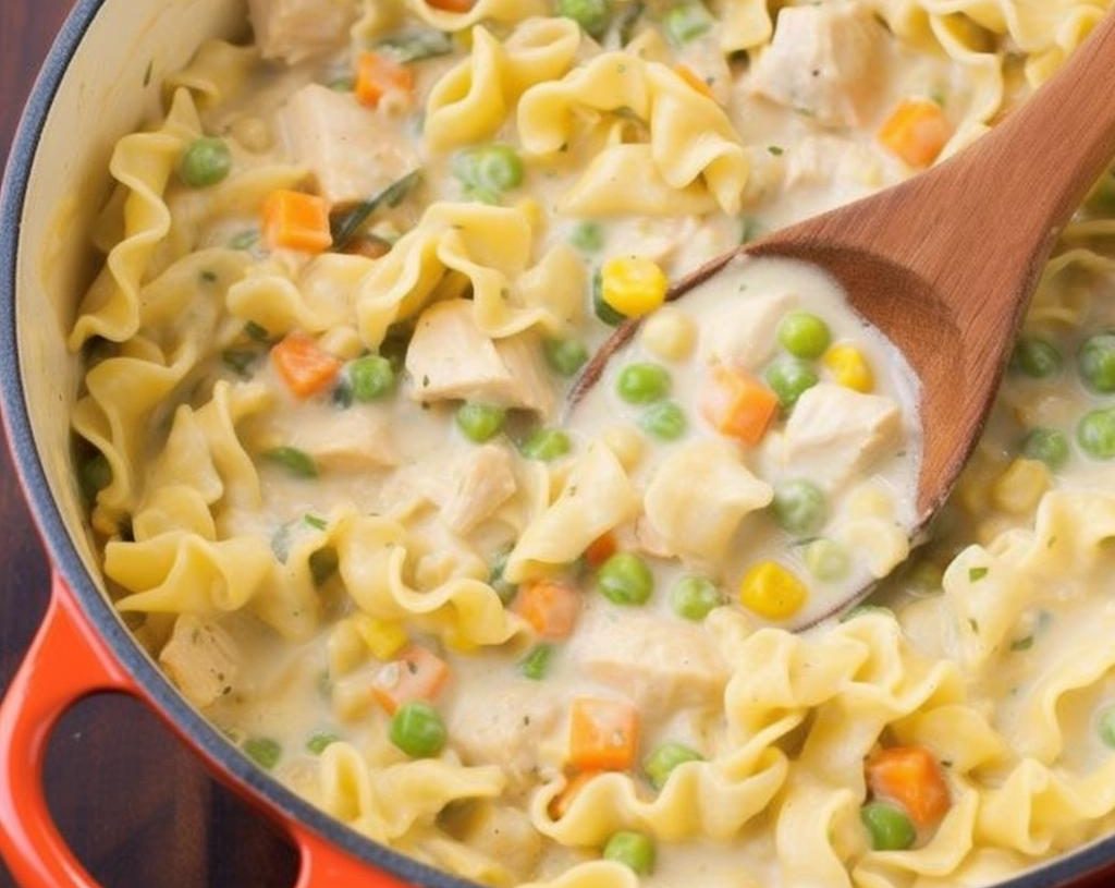 Chicken Pot Pie Noodle Skillet