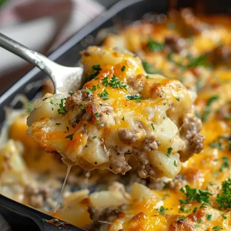 Cheesy Hamburger Potato Casserole