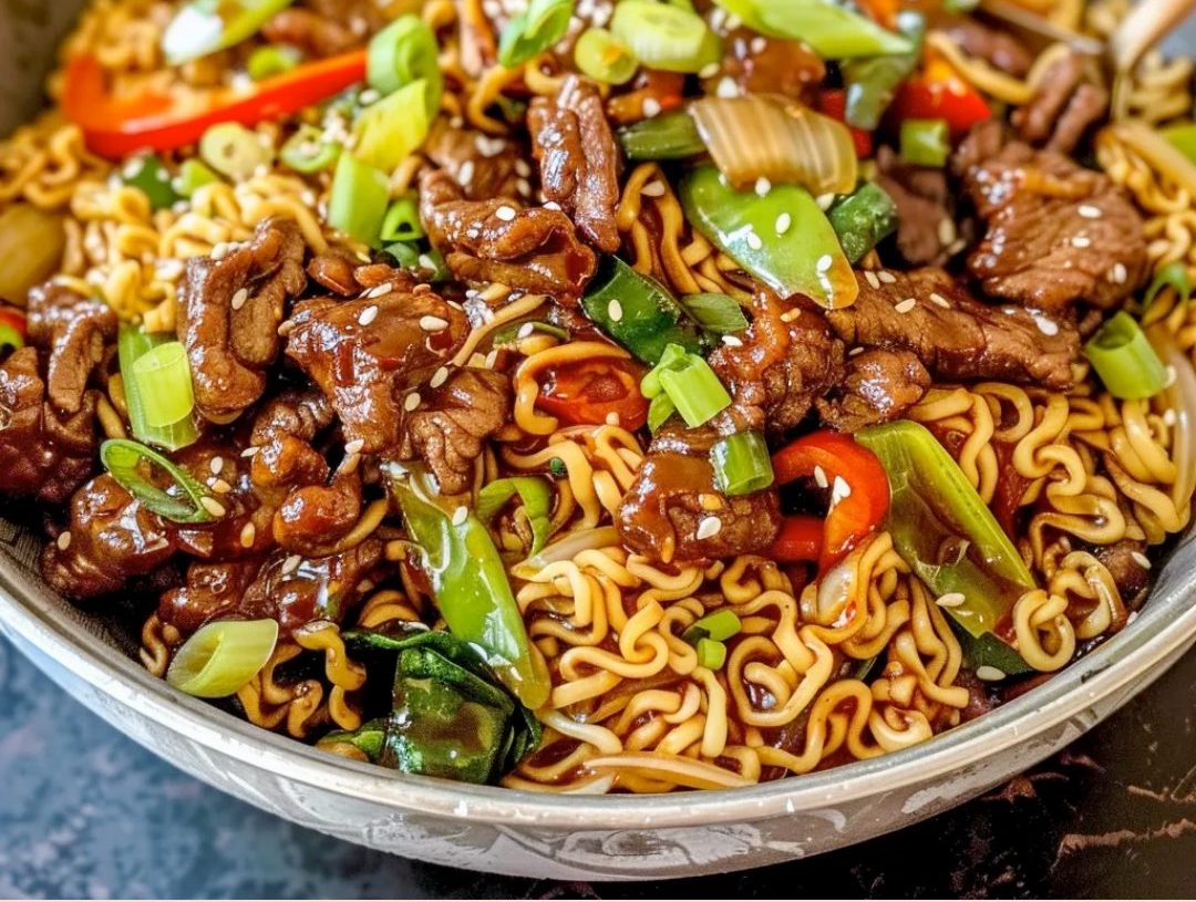 Mongolian Beef Stir-Fry with Ramen Recipe