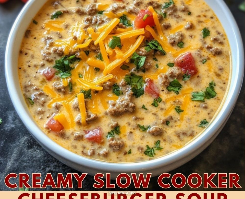 Creamy Slow Cooker Cheeseburger Soup