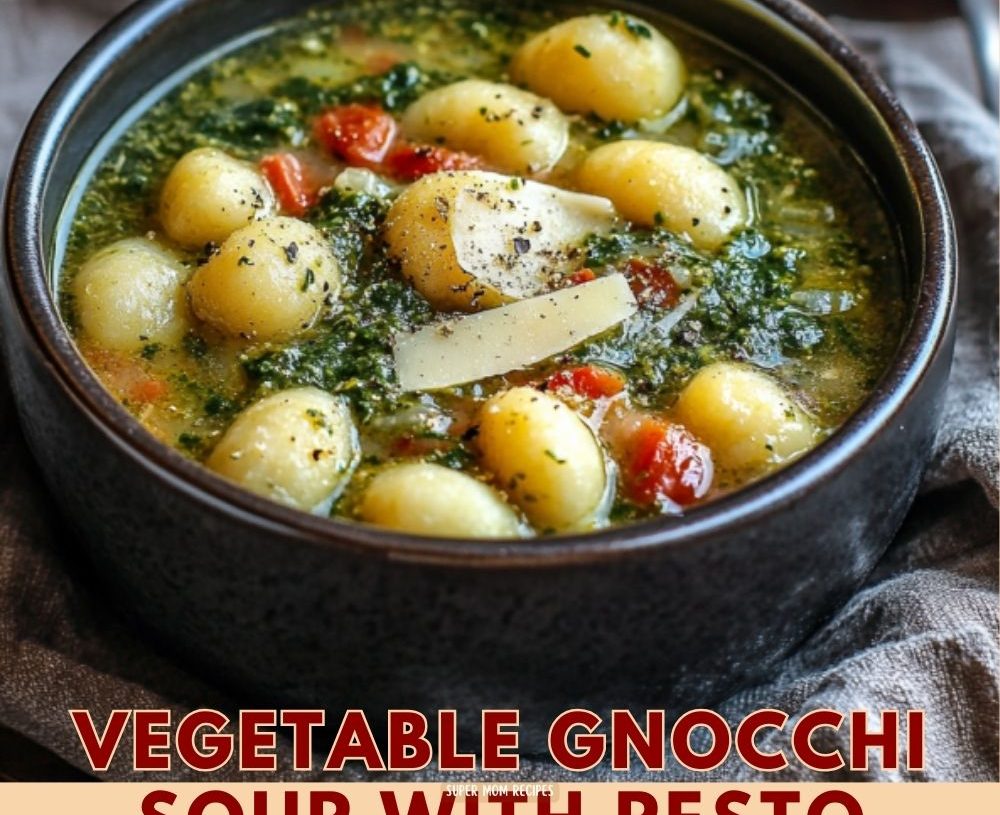 Vegetable Gnocchi Soup with Pesto