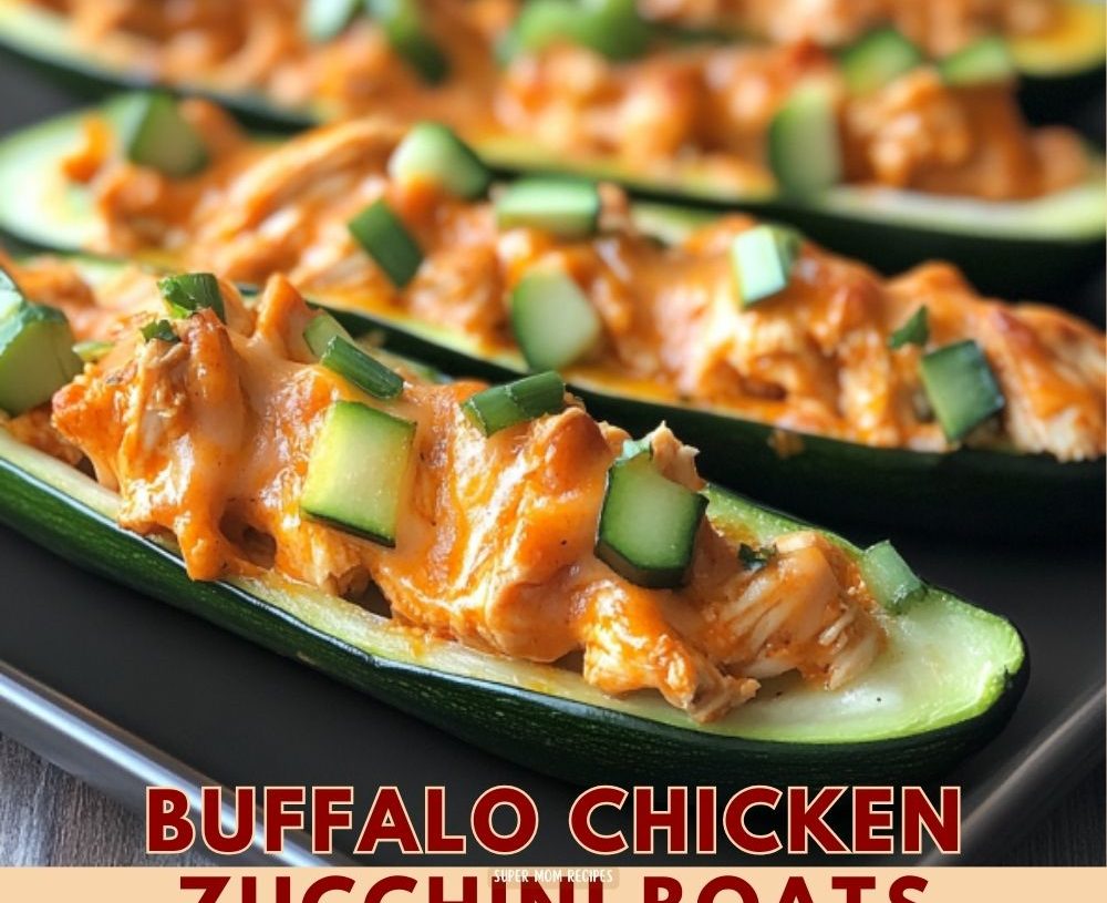 Buffalo Chicken Zucchini Boats