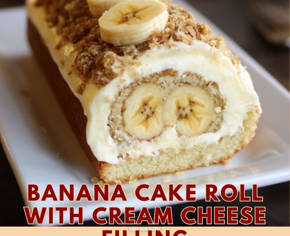 Banana Cake Roll with Cream Cheese Filling