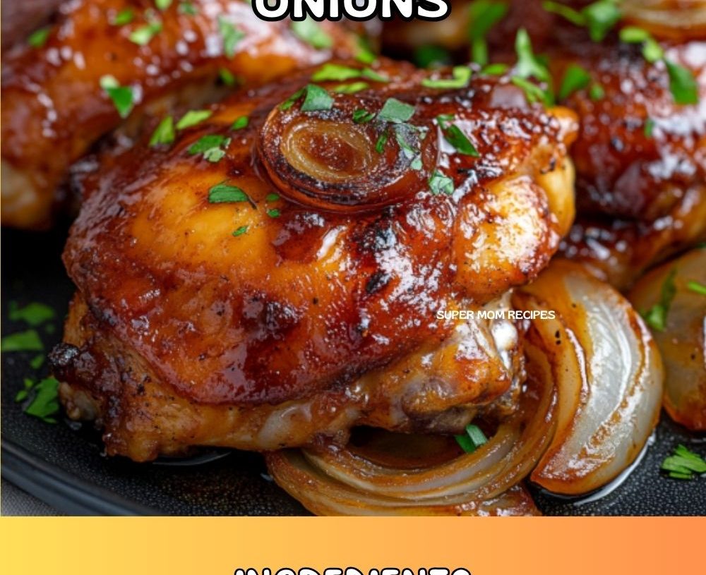 Baked Barbecue Chicken Thighs with Onions