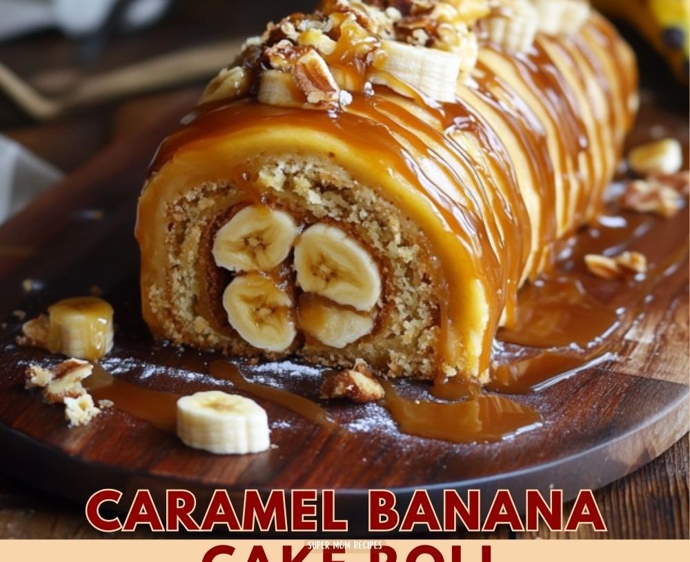 Caramel Banana Cake Roll