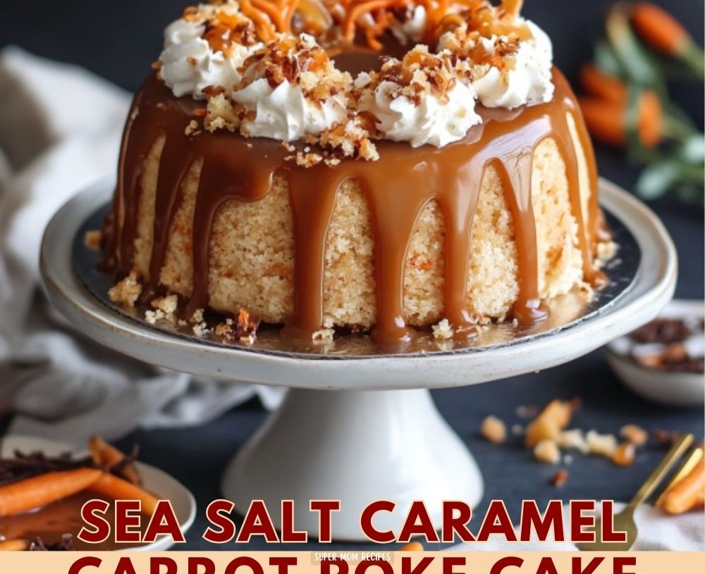 Sea Salt Caramel Carrot Poke Cake