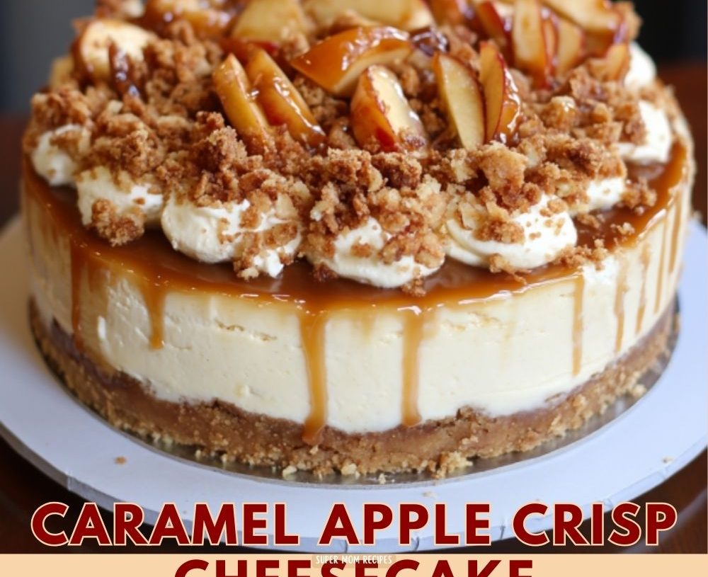 Caramel Apple Crisp Cheesecake