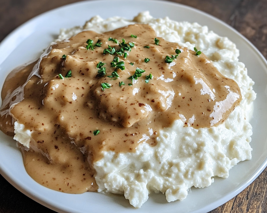 Cottage Cheese with Gravy