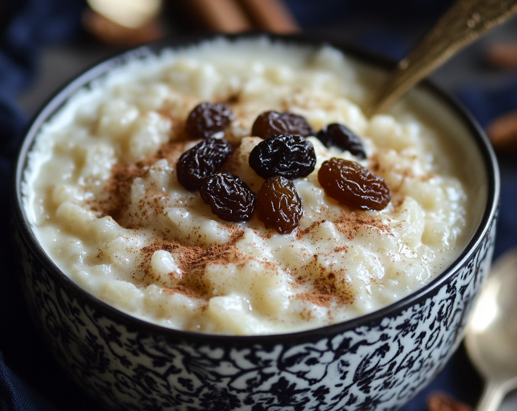 Creamy Rice Pudding with Raisins and Cinnamon