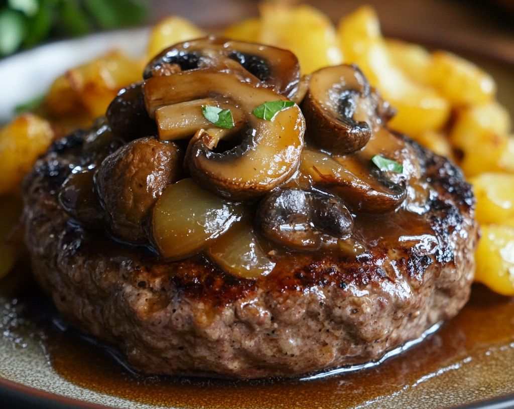 Hamburger Steak with Mushroom and Onion Gravy