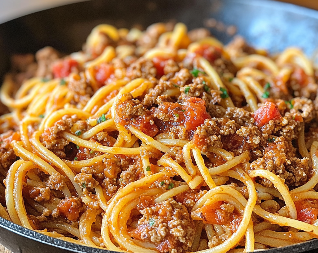 Old School Spaghetti With Ground Beef