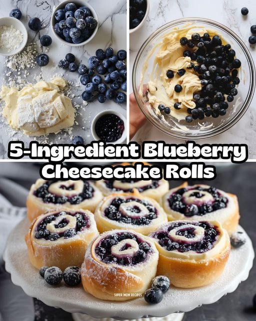 5-Ingredient Blueberry Cheesecake Rolls Recipe