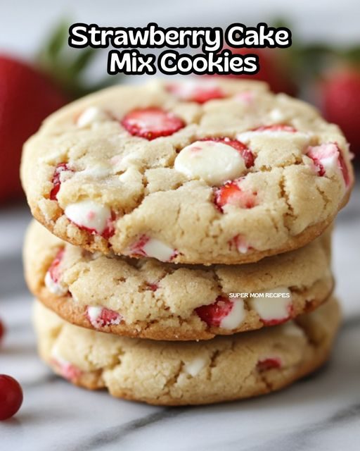 Strawberry Cake Mix Cookies