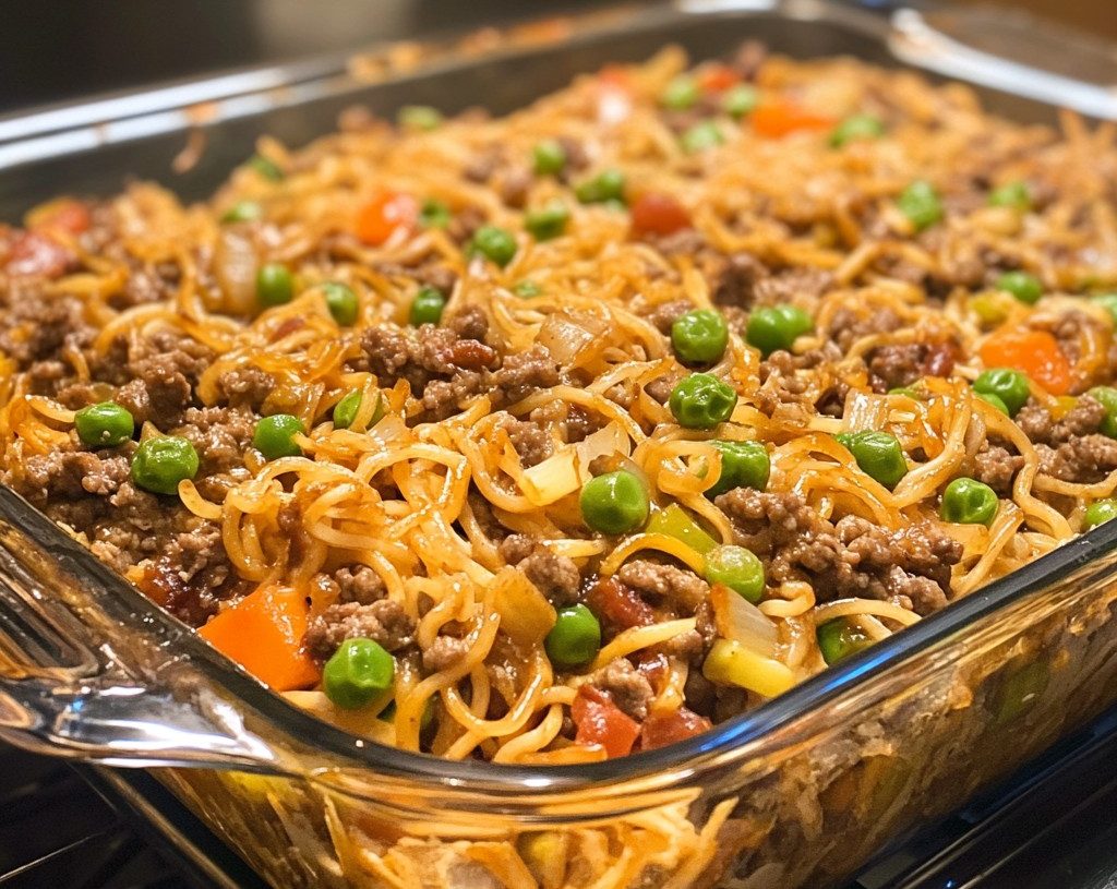 Ground Beef Chow Mein Casserole