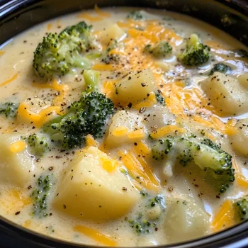 Crockpot Potato Broccoli Cheddar Soup