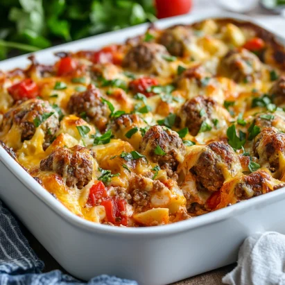 Dump and Bake Meatball Casserole