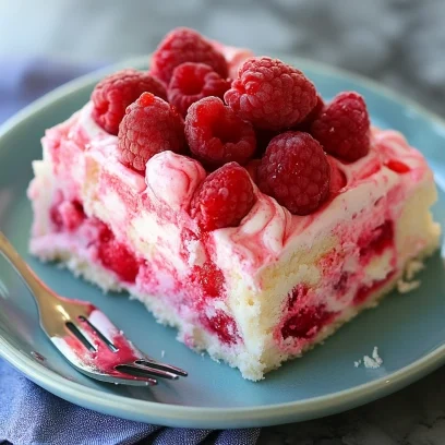 Raspberry Zinger Poke Cake