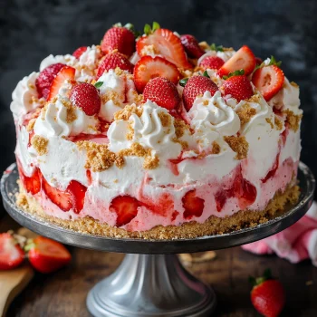 Strawberry Earthquake Cake