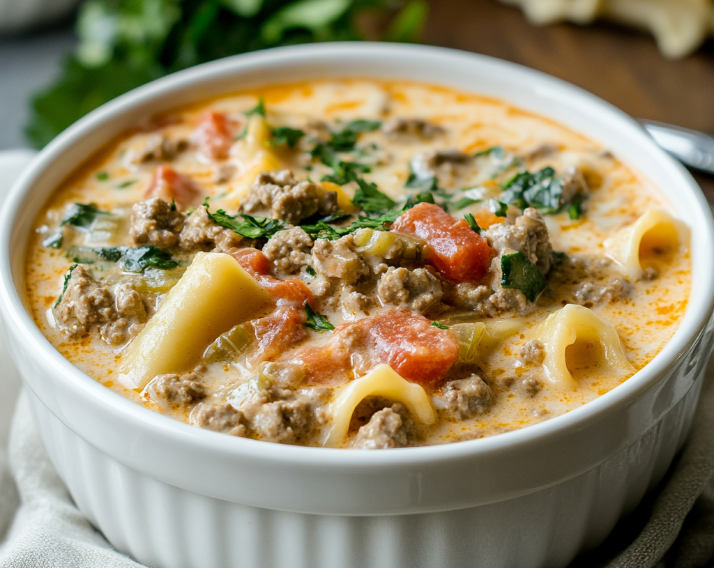 Alfredo Lasagna Soup