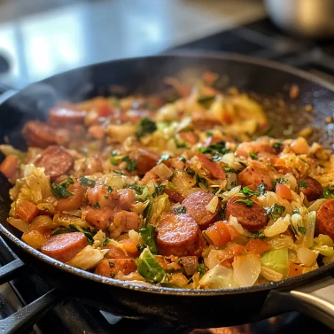 Cabbage and Kielbasa Skillet