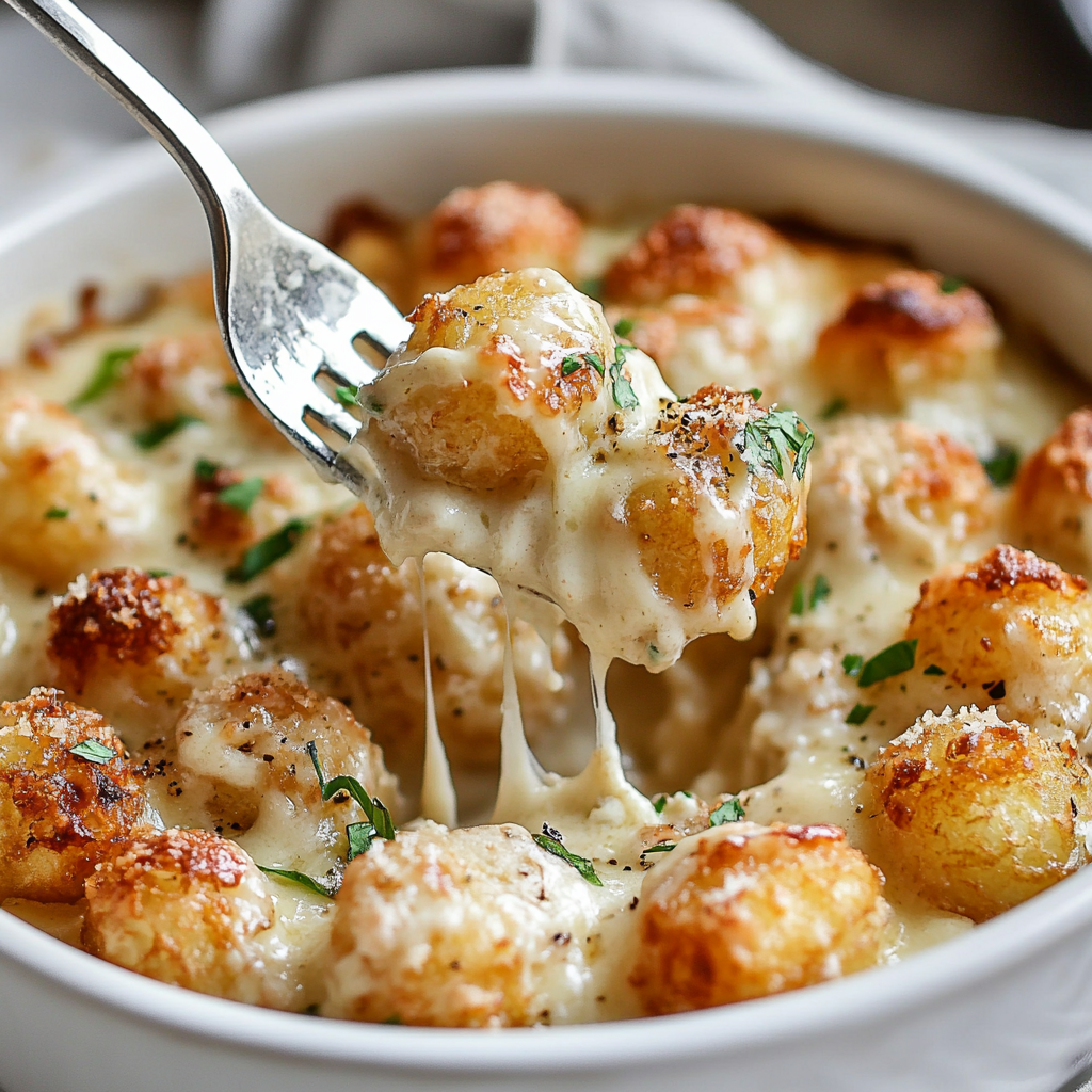 Chicken Alfredo Tater Tot Bake ss Chicken Alfredo Tater Tot Bake is an easy and quick healthy All Recipes keto dinner ideas recipes that you can cook if you like . In Tasty Recipes blog we got the best easy dinner,
