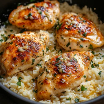 Chicken with Garlic Parmesan Rice