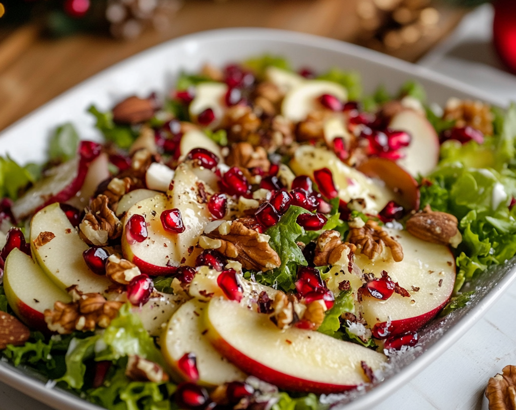 Christmas Salad with Apples, Pomegranate & Nuts