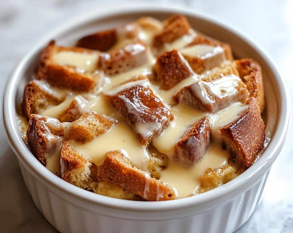 Grandma’s Old-Fashioned Bread Pudding with Vanilla Sauce