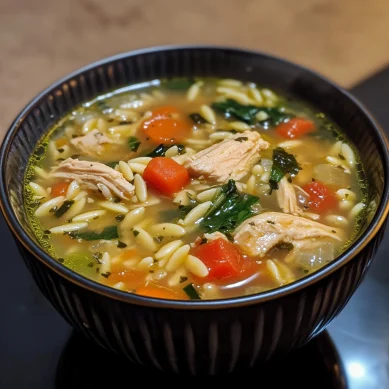 Lemon Chicken Orzo Soup