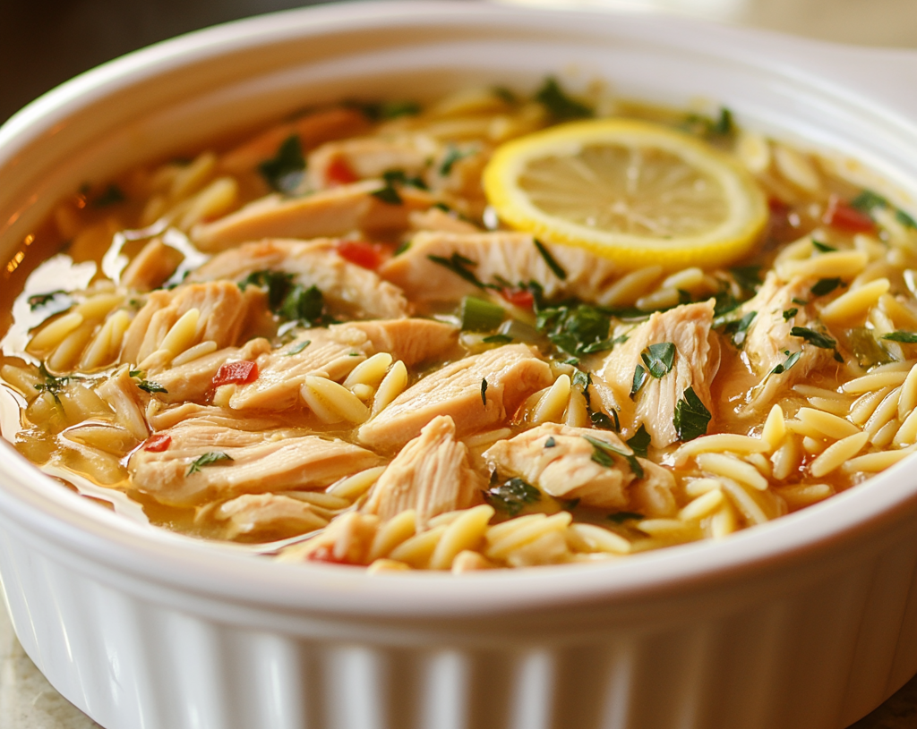 Lemon Chicken Orzo Soup