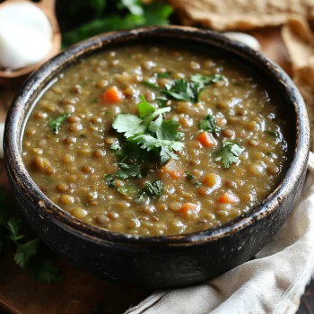 Lentil Coconut Soup with Garlic and Ginger