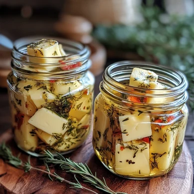 Marinated Cheese in Mason Jar